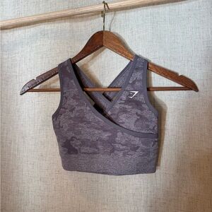 Gymshark Camo Sports Bra - purple grey